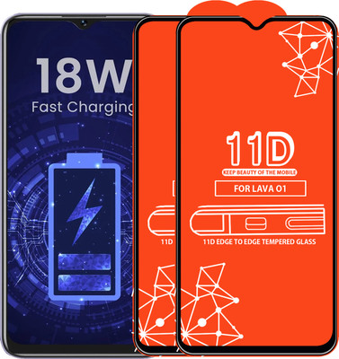 Qyist Edge To Edge Tempered Glass for Lava O1(Pack of 2)