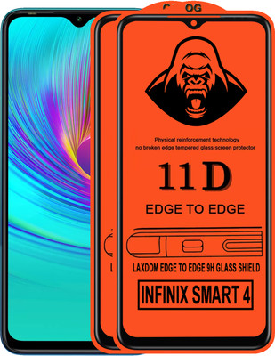 Laxdom Edge To Edge Tempered Glass for INFINIX SMART 4(Pack of 2)