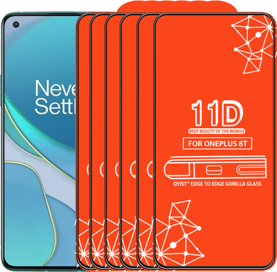 Qyist Edge To Edge Tempered Glass for Oneplus 8T(Pack of 6)
