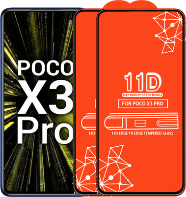 Qyist Edge To Edge Tempered Glass for Poco X3 Pro(Pack of 2)