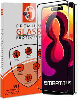 STP FEEL Edge To Edge Tempered Glass for Tecno Pop 8, Infinix Smart 8 Premium Screen Protector Guard with Easy Installation Kit(Pack of 1)