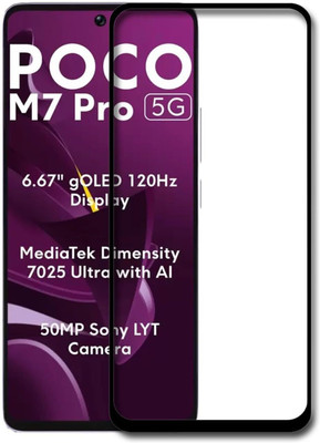 LIKEDESIGN Edge To Edge Tempered Glass for POCO M7 Pro 5G(Pack of 1)
