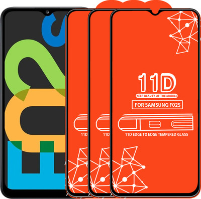 Qyist Edge To Edge Tempered Glass for Samsung Galaxy F02S(Pack of 3)