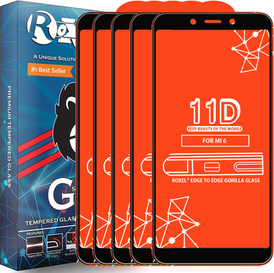 Roxel Edge To Edge Tempered Glass for Mi Redmi 6 pro(Pack of 5)