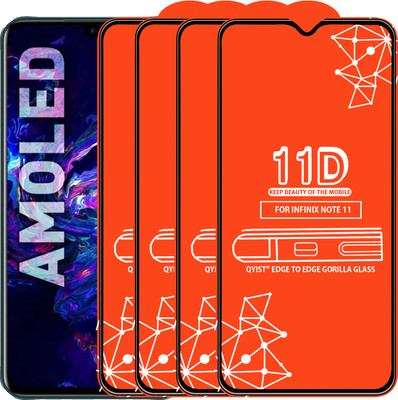 Qyist Edge To Edge Tempered Glass for Infinix Note 11(Pack of 4)