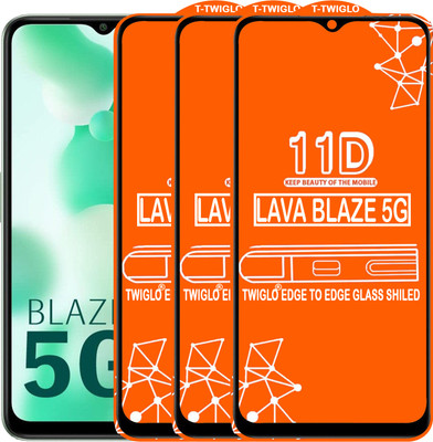 TWIGLO Edge To Edge Tempered Glass for LAVA BLAZE 5G(Pack of 3)