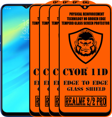 CYOR Edge To Edge Tempered Glass for Realme 2 Pro(Pack of 4)