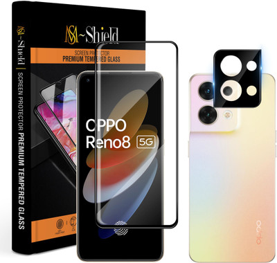 MS-Shield Edge To Edge Tempered Glass for OPPO Reno 8 5G, With Camera Lens Protector(Pack of 1)