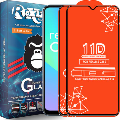 Roxel Edge To Edge Tempered Glass for Realme C25S(Pack of 2)