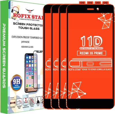 Rofix star Edge To Edge Tempered Glass for Mi Redmi 3S Prime(Pack of 4)