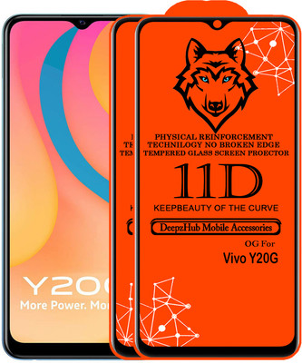 CRodible Edge To Edge Tempered Glass for vivo Y20G(Pack of 2)