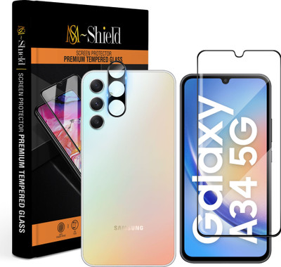 MS-Shield Edge To Edge Tempered Glass for Samsung Galaxy A34 5G, With Camera Lens Protector(Pack of 1)