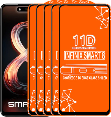 CYOR Edge To Edge Tempered Glass for INFINIX SMART 8(Pack of 5)