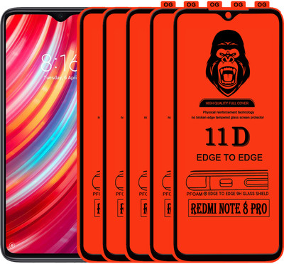 Laxdom Edge To Edge Tempered Glass for REDMI NOTE 8 PRO(Pack of 5)