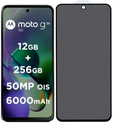 Obstinate Edge To Edge Tempered Glass for Motorola G54 5G, OG Glass, Privacy Screen Protector, Privacy Tempered Glass, EDGE TO EDGE, DUST PROOF(Pack of 1)
