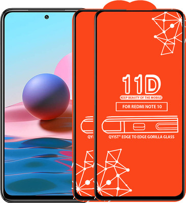 Qyist Edge To Edge Tempered Glass for Redmi Note 10(Pack of 2)
