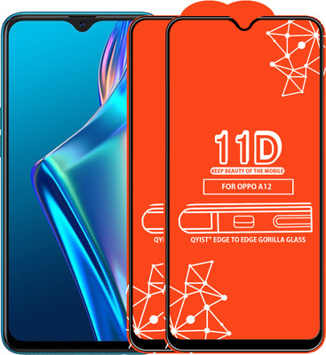 Qyist Edge To Edge Tempered Glass for Oppo A12(Pack of 2)