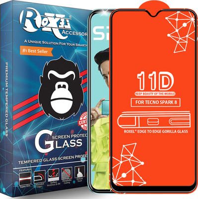 Roxel Edge To Edge Tempered Glass for Tecno Spark 8(Pack of 1)
