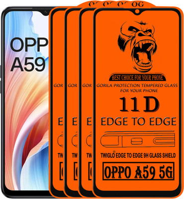 TWIGLO Edge To Edge Tempered Glass for OPPO A59 5G(Pack of 4)