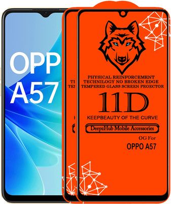 DeepzHub Edge To Edge Tempered Glass for OPPO A57 2022(Pack of 2)