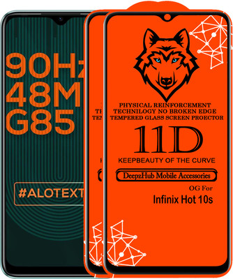 DeepzHub Edge To Edge Tempered Glass for Infinix Hot 10S(Pack of 2)