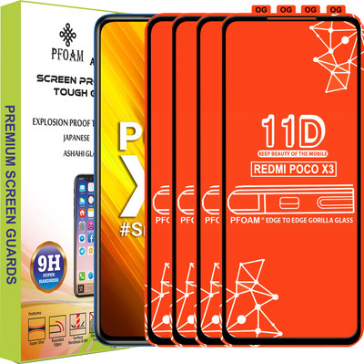 PFOAM Edge To Edge Tempered Glass for REDMI POCO X3(Pack of 4)