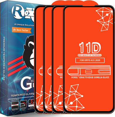 Roxel Edge To Edge Tempered Glass for Oppo A33 2020(Pack of 4)