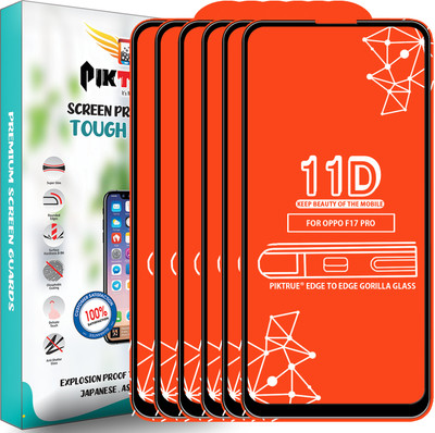 PikTrue Edge To Edge Tempered Glass for Oppo F17 Pro(Pack of 6)