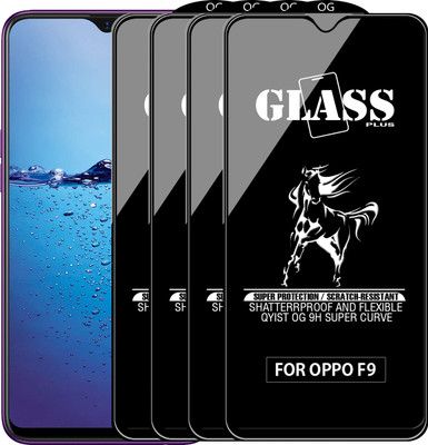 Qyist Edge To Edge Tempered Glass for Oppo F9(Pack of 4)