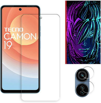 ARBAN Edge To Edge Tempered Glass for Tecno Camon 19 Neo 4G Tempered Glass Screen Protector | Anti-Scratch | Edge to Edge Full Coverage | 9H Hardness (1 FRONT SCREEN GUARD + 1 CAMERA LENS PROTECTOR + 1 FREE BACK EMBOSSED SKIN002)(Pack of 1)