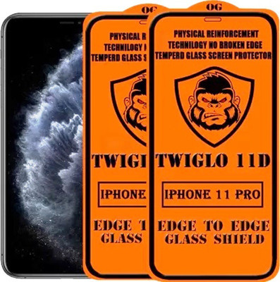 HIE POWER Edge To Edge Tempered Glass for Apple iPhone 11 Pro-11D Glass(Pack Of 2)(Pack of 2)