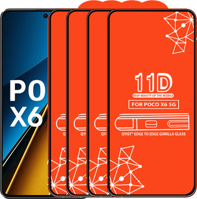 Qyist Edge To Edge Tempered Glass for Poco X6(Pack of 4)