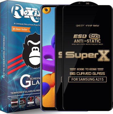 Roxel Edge To Edge Tempered Glass for SAMSUNG A21S(Pack of 2)