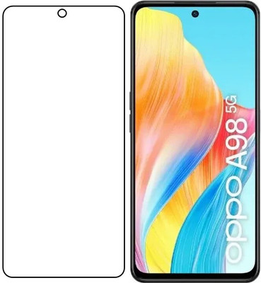 Fit size Edge To Edge Tempered Glass for Tempered glass plastic screen gaurd Fiber oppo A98 5G(Pack of 1)
