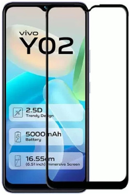 ChutPutMart Edge To Edge Tempered Glass for Screen Protector Full HD Vivo Y02(Pack of 1)