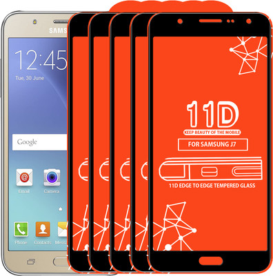 Qyist Edge To Edge Tempered Glass for Samsung Galaxy J7(Pack of 5)