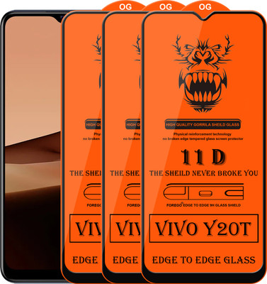 Forego Edge To Edge Tempered Glass for Vivo Y20T(Pack of 3)