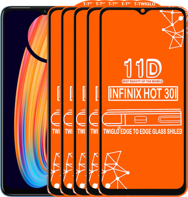 TWIGLO Edge To Edge Tempered Glass for INFINIX HOT 30I(Pack of 5)