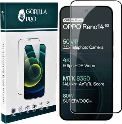 GORILLA PRO Edge To Edge Tempered Glass for OPPO Reno 14 5G, OPPO Reno 14(Pack of 1)