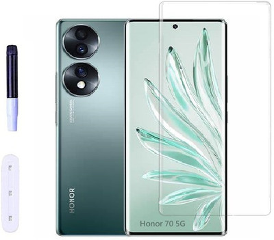 Bigil Edge To Edge Tempered Glass for Honor 70 5G, UV Curved Screen Protector(Pack of 1)