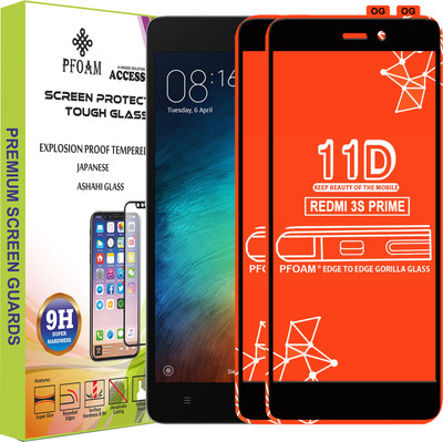 PFOAM Edge To Edge Tempered Glass for Mi Redmi 3S Prime(Pack of 2)