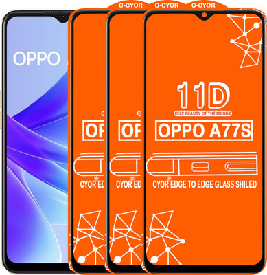 CYOR Edge To Edge Tempered Glass for OPPO A77S(Pack of 3)