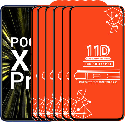 Qyist Edge To Edge Tempered Glass for Poco X3 Pro(Pack of 6)