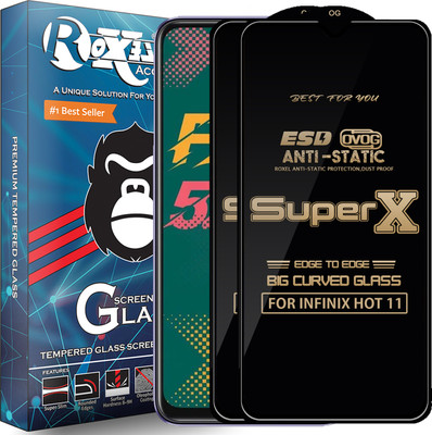 Roxel Edge To Edge Tempered Glass for INFINIX HOT 11(Pack of 2)