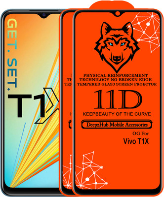 CRodible Edge To Edge Tempered Glass for Vivo T1X(Pack of 2)
