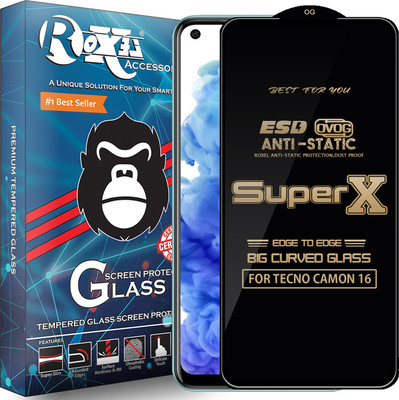 Roxel Edge To Edge Tempered Glass for TECNO CAMON 16(Pack of 1)