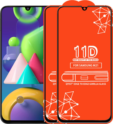 Qyist Edge To Edge Tempered Glass for Samsung Galaxy M21(Pack of 2)