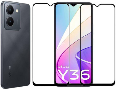YOGIJEET Edge To Edge Tempered Glass for Vivo Y36(Pack of 2)