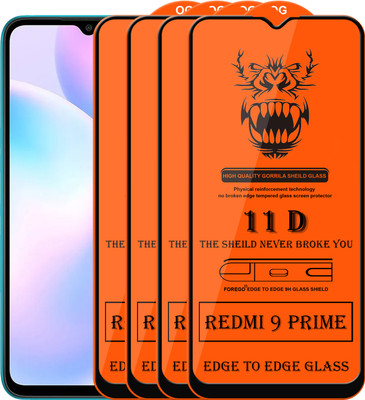 Forego Edge To Edge Tempered Glass for Redmi 9 Prime(Pack of 4)