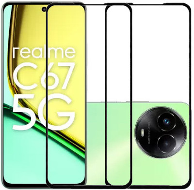 ojucase Edge To Edge Tempered Glass for realme C67 5G(Pack of 2)